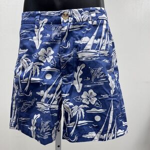 Vineyard Vines Island‎ Print Shorts Preppy Casual Blue White Size 28